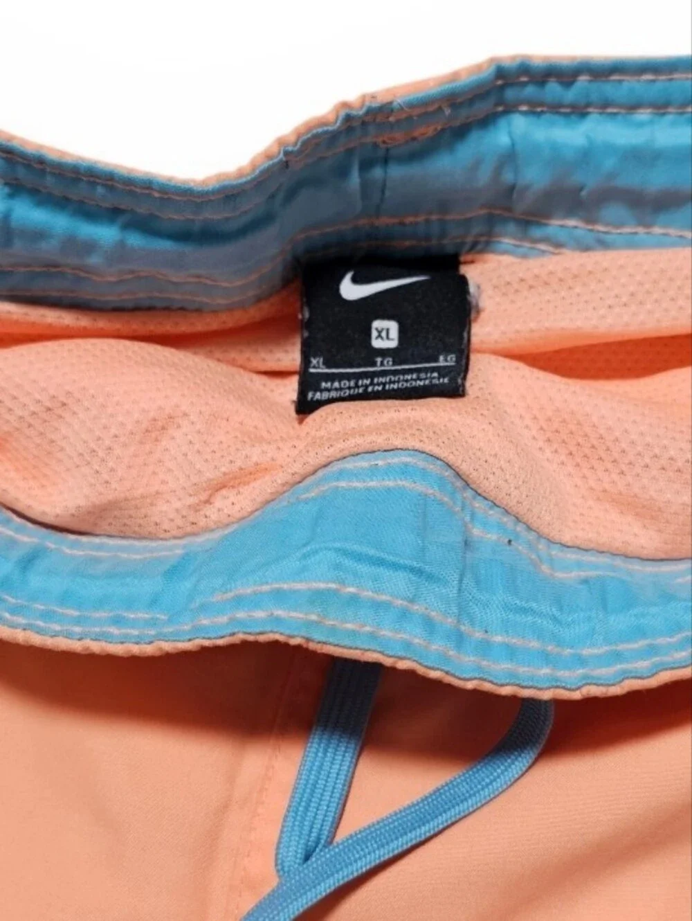 Nike Swim Trunks Men's Orange & Blue Drawstring Size XL